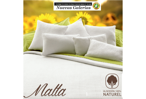 Manterol Baumwolldecke Manterol | Malta weiß - 1 Manterol Baumwolldecke Manterol | Malta White - Dünne Halbzeitdecke aus 100% na