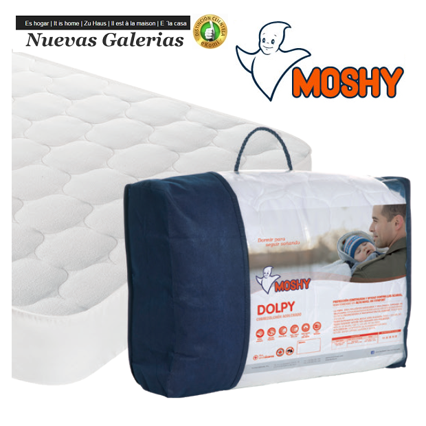 Moshy Dolpy Coprimaterasso trapuntato reversibile | Moshy - 1 Materasso Reversibile Dolpy | Tessuto 100% cotone, estate-inverno 