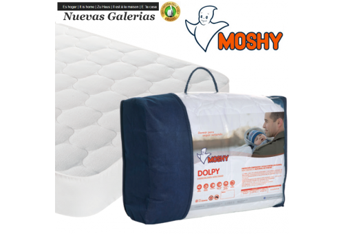Moshy Moshy Gesteppter Matratzenschutz Wendbar | Dolpy - 1 Matratze reversible Dolpy | Moshy 100% Baumwolle, Sommer-Winter-Curl 