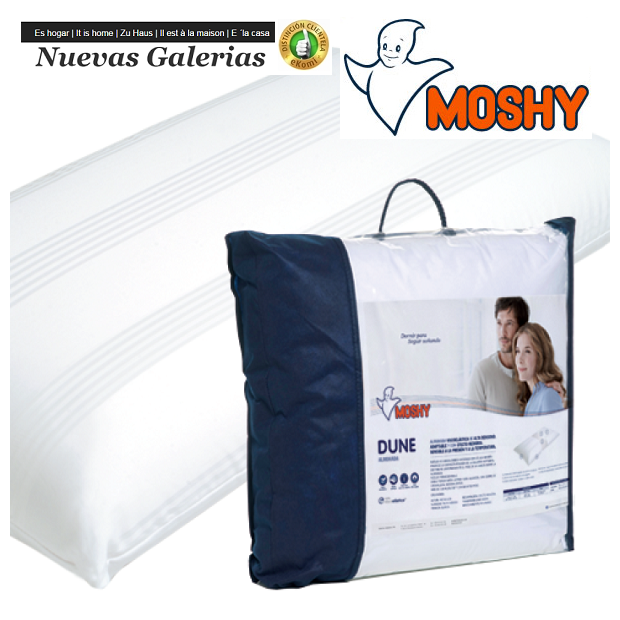 Moshy Cuscino viscoelastico | Moshy Dune - 1 Moshy Dune Viscolastic Pillow Custodia a doppio cuscino con tessuto Saten 100% coto