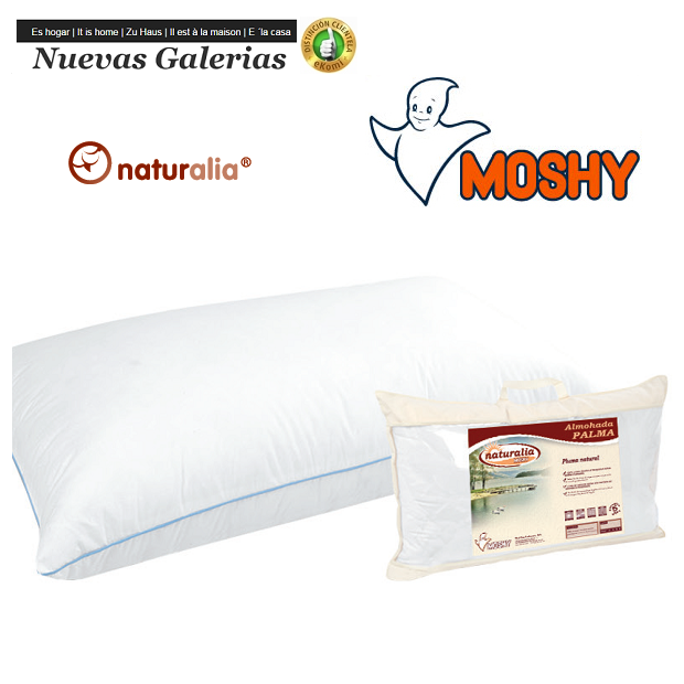 Moshy Cuscino 96% Piumino d'Oca | Moshy - 1 Pillow Palm 96% Plumon | Piumino naturale Moshy. Tessuto in microfibra di cotone co