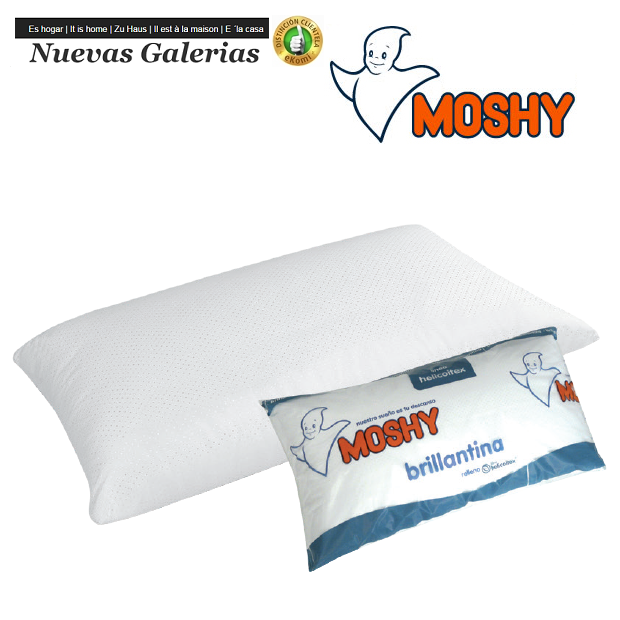 Moshy Cuscino Fibra di Helicoitex® | Moshy Brillantina - 1 Cuscino lucido | Moshy Feather Touch. L'inconfondibile guanciale Bril