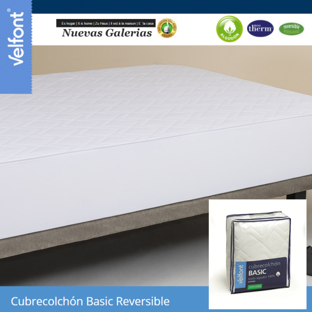 Velfont Protège-matelas matelassé Éponge Bouclette Réversible | Velfont - 1 Cubrecolchón Reversible 100% algodon | VelfontEl C