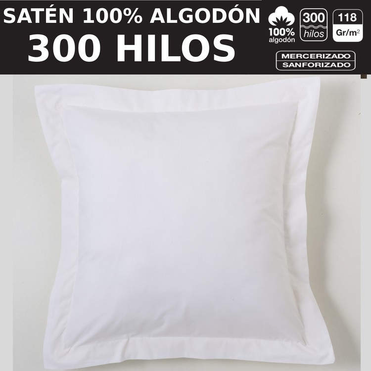 Funda de almohada 100% algodón satén 300 hilos