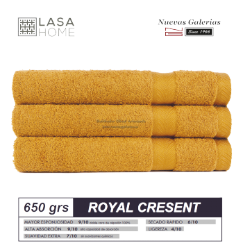 100% Cotton Bath Towel Set 650 gsm Honey Yellow | Royal Cresent