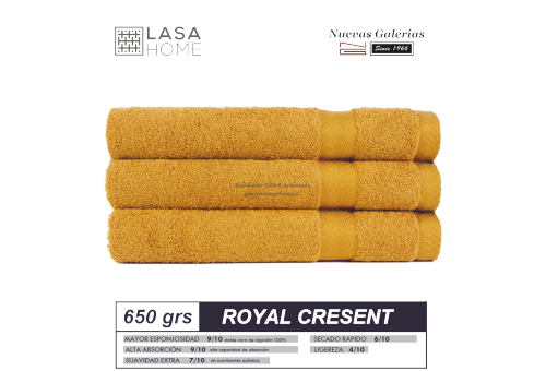 100% Baumwolle Handtuch Set 650 g / m² Gelb Honig | Royal Cresent