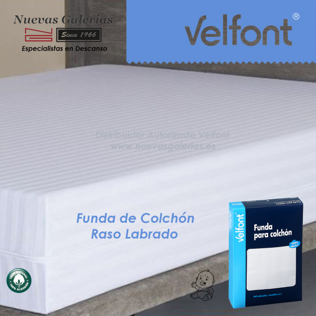 Funda de ColchÃ³n Raso labrado Blanco | Velfont CUNA