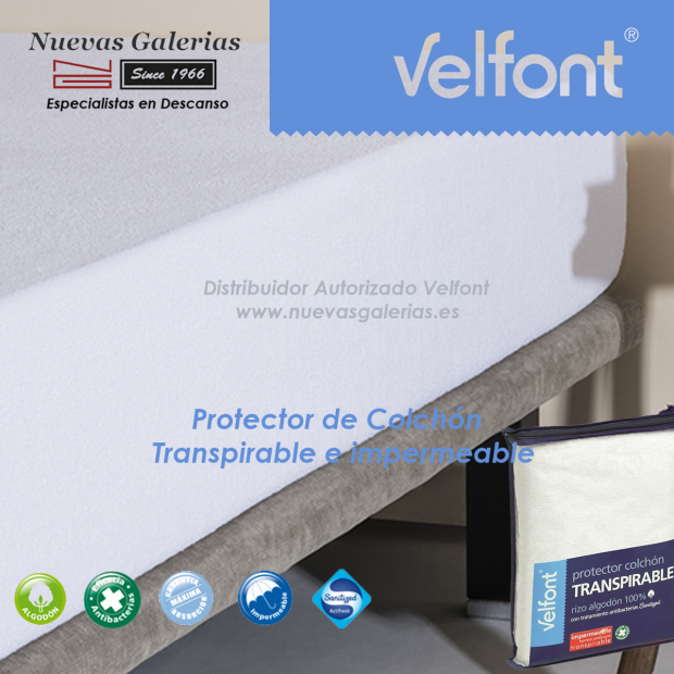 Waterproof & Breathable Terry Cotton mattress protector | Velfont