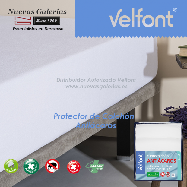 Velfont Anti-Milben Matratzenschoner Atmungsaktiv | Acarsan