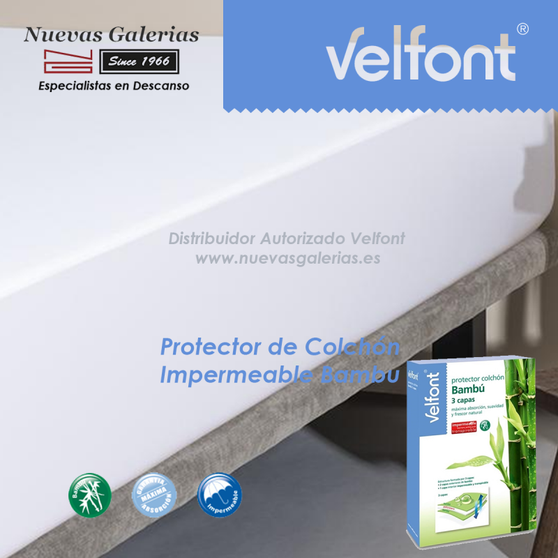 A la meditación Estructuralmente Agua con gas Protector de Colchón Impermeable Bambu 3 capas | Velfont - Nuevas G...