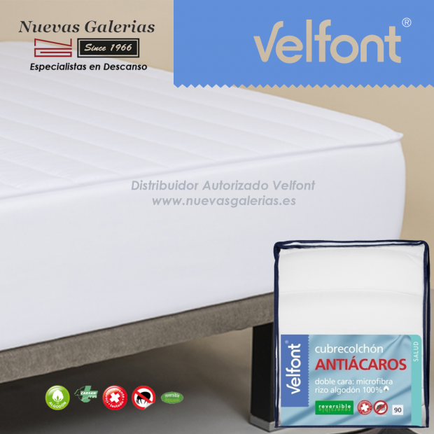 Protège-matelas matelassé Anti-acariens Réversible | Velfont