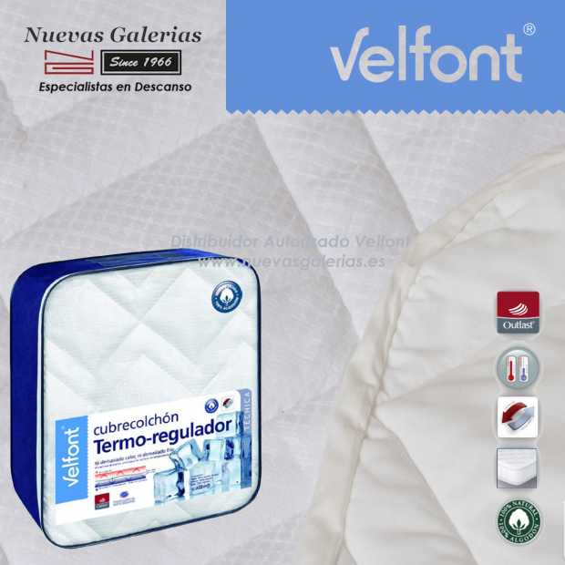 Thermo-regulator 100% cotton quilted mattress protector | Velfont