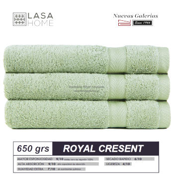 Asciugamani in cotone Verde celadon 650 grammi | Royal Cresent