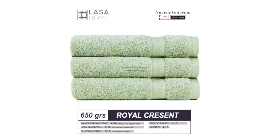 Serviettes 100% Coton 650 g / m² Vert céladon | Royal Cresent