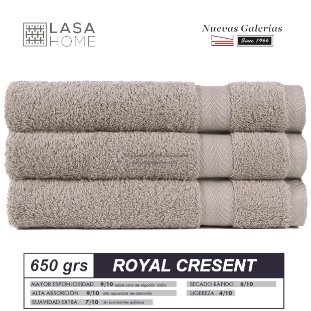 100% Baumwolle Handtuch Set 650 g / m² Grauer Stein | Royal Cresent