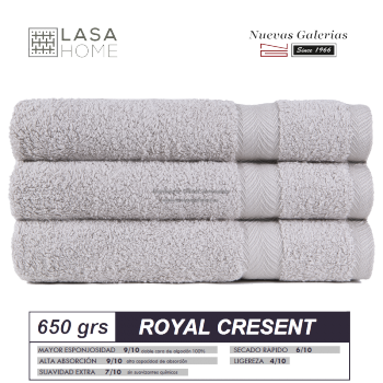 100% Baumwolle Handtuch Set 650 g / m² Platin | Royal Cresent