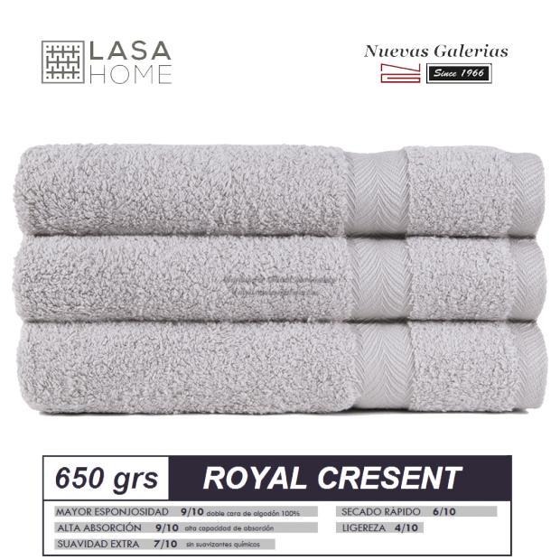 100% Cotton Bath Towel Set 650 gsm Platinum | Royal Cresent
