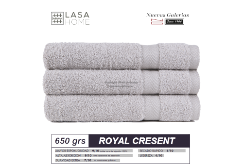 Serviettes 100% Coton 650 g / m² Platine | Royal Cresent
