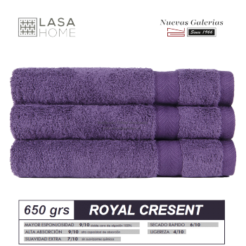 100% Baumwolle Handtuch Set 650 g / m² Lila Pflaume | Royal Cresent