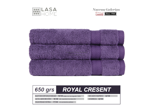 100% Baumwolle Handtuch Set 650 g / m² Lila Pflaume | Royal Cresent