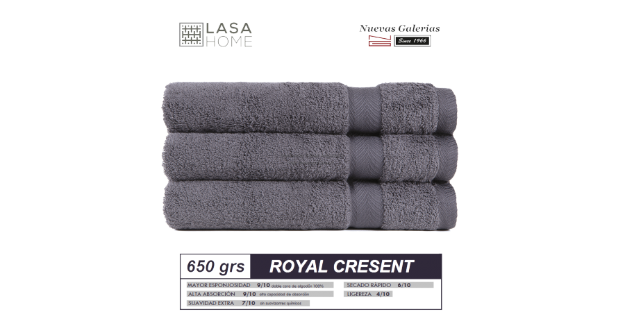 100% Cotton Bath Towel Set 650 gsm Steel Gray | Royal Cresent