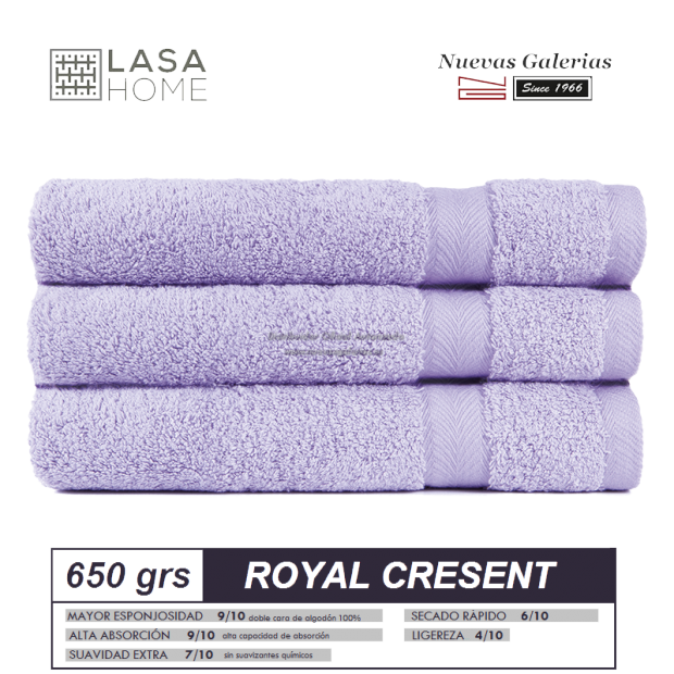 100% Cotton Bath Towel Set 650 gsm Lavander Blue | Royal Cresent