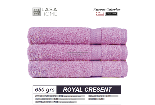 100% Baumwolle Handtuch Set 650 g / m² Rosa Lavendel | Royal Cresent