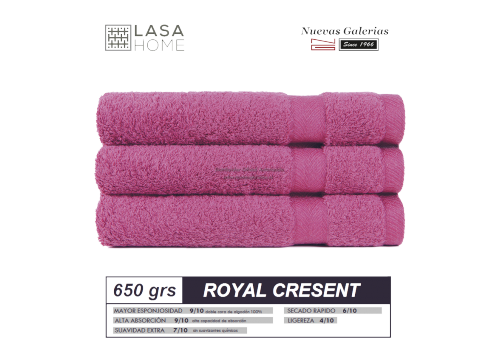 100% Cotton Bath Towel Set 650 gsm Rose Wine | Royal Cresent