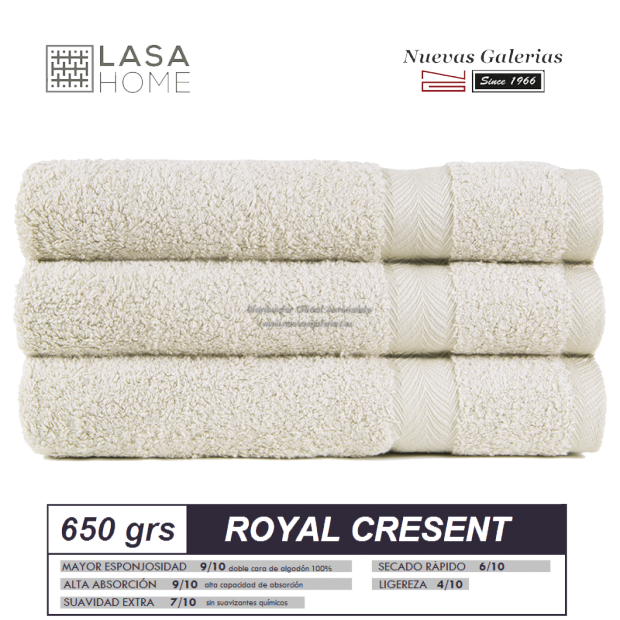 100% Cotton Bath Towel Set 650 gsm Gray beig | Royal Cresent