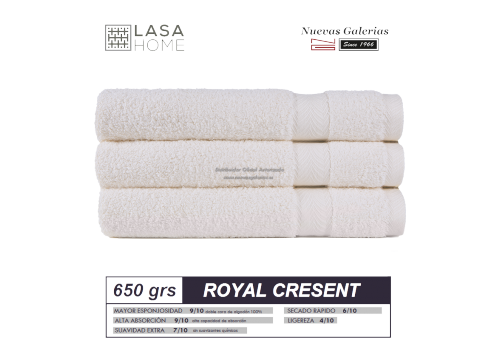 Serviettes 100% Coton 650 g / m² Blanc Crème | Royal Cresent