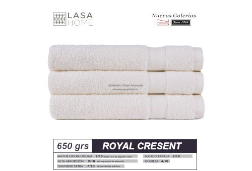 Toalla Algodón peinado 650 g / m² Crema | Royal Cresent