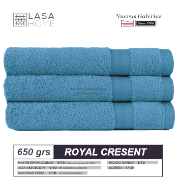 Serviettes 100% Coton 650 g / m² Bleu mer | Royal Cresent