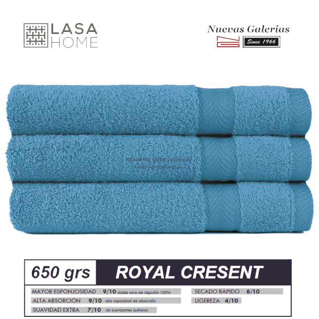100% Cotton Bath Towel Set 650 gsm Blue sea | Royal Cresent