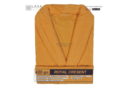 Albornoz cuello Smoking Amarillo Miel | Royal Cresent