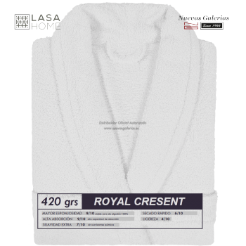Albornoz cuello Smoking Blanco | Royal Cresent