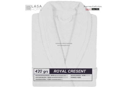 Bademantel Schalkragen Weiß | Royal Cresent