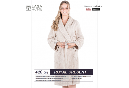 Peignoir col châle - Coton peigné Chocolat brun | Royal Cresent