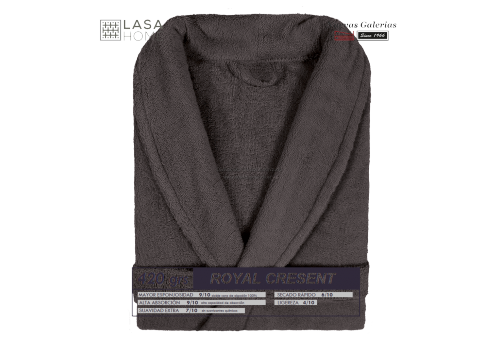 Peignoir col châle - Coton peigné Chocolat brun | Royal Cresent