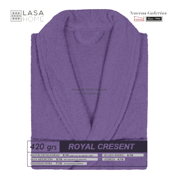 Peignoir col châle - Coton peigné Violet prune | Royal Cresent