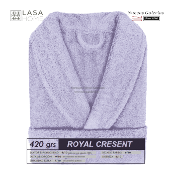 Accappatoio con collo a scialle Blu lavanda | Royal Cresent