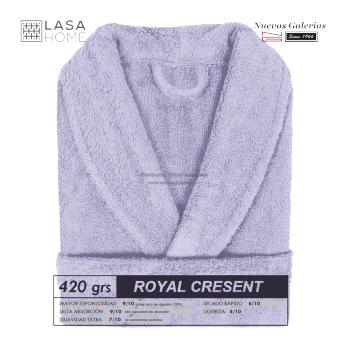 Peignoir col châle - Coton peigné Bleu lavande | Royal Cresent