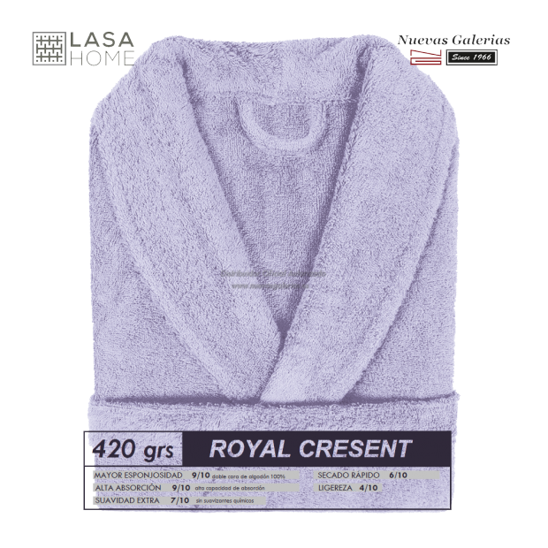 Bademantel Schalkragen Lavendelblau | Royal Cresent