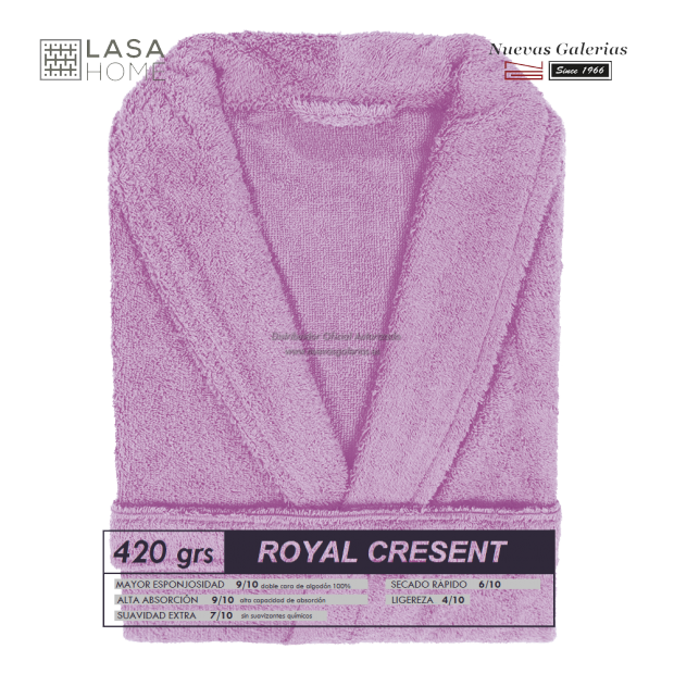 Accappatoio con collo a scialle Rosa lavanda | Royal Cresent