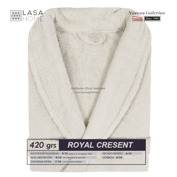 Albornoz cuello Smoking Gris beig | Royal Cresent