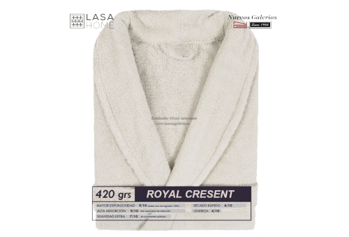 Peignoir col châle - Coton peigné Beig gris | Royal Cresent