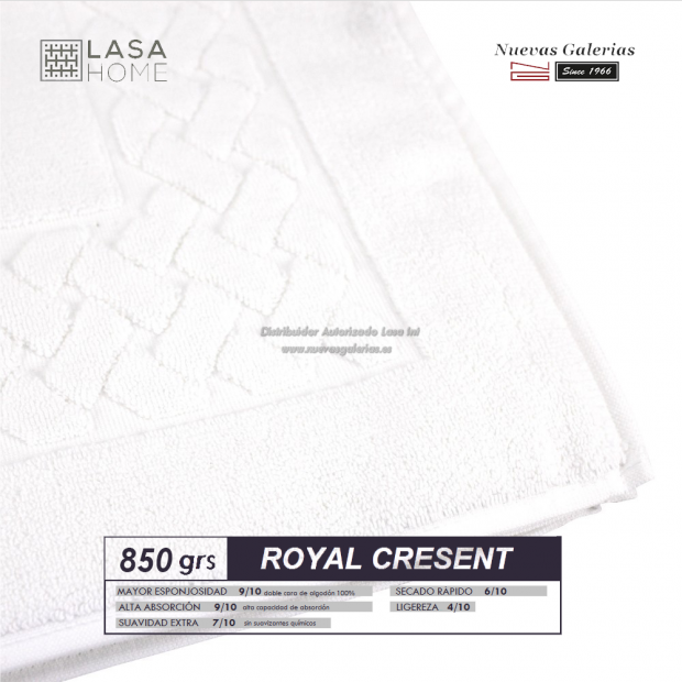 Tapis de bain 100% coton 850 g / m² Blanc | Royal Cresent