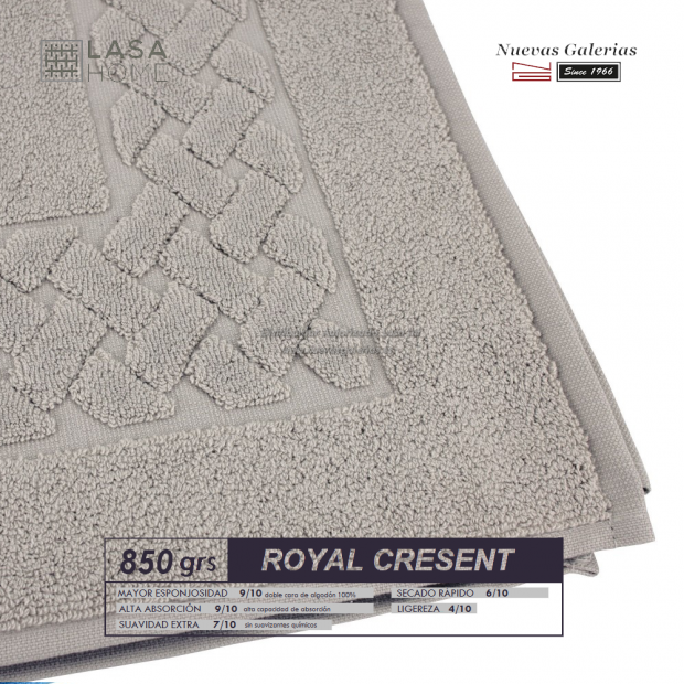 Tappeto bagno in spugna di cotone Grigio pietra 850 grammi | Royal Cresent