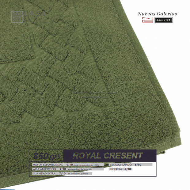 Tapis de bain 100% coton 850 g / m² Vert bouteille | Royal Cresent