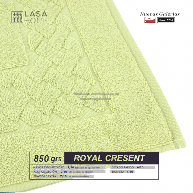 Alfombra de Baño Algodón 850 g / m² Verde pastel | Royal Cresent