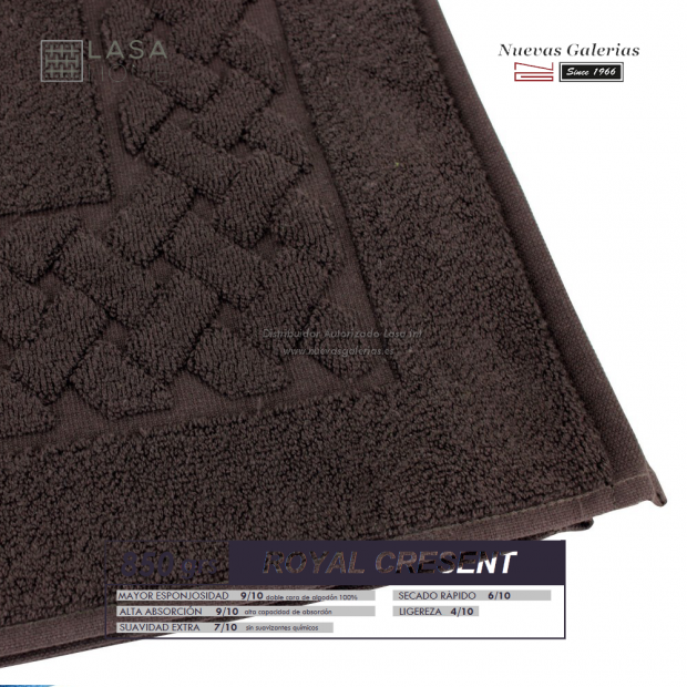 Tapis de bain 100% coton 850 g / m² Chocolat brun | Royal Cresent